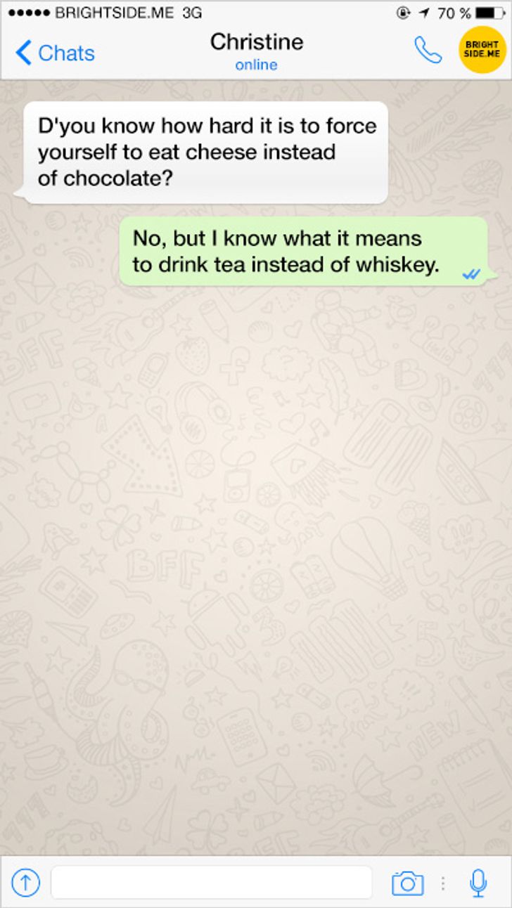 Twelve examples of pure SMS chat genius