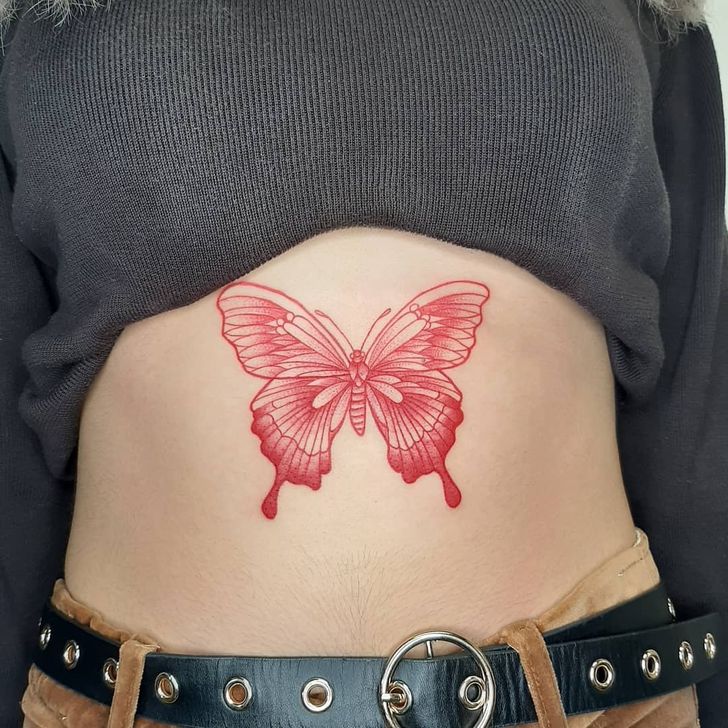 20 Red Ink Tattoos That Show Theres a New Trend in Town  Bright Side