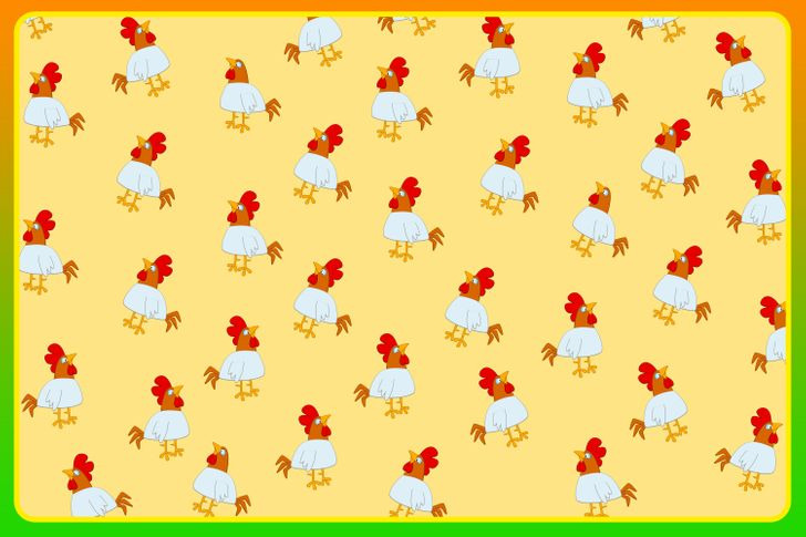 How many roosters without a comb can you find?