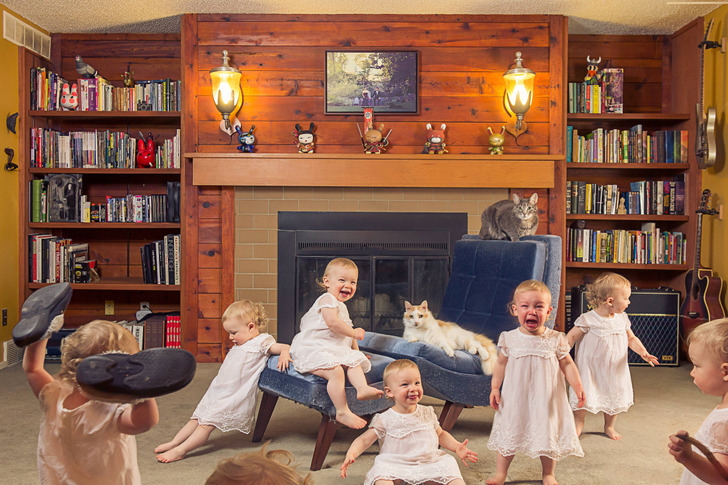 A Parent With a Tripod Edited Every Outtake of a Toddler Into One Picture