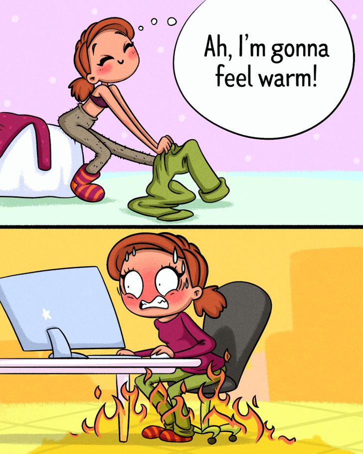 15 Live Comics About How Difficult Girls’ Life in Winter Is
