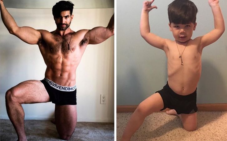 A Toddler Recreates His Uncle’s Photos on Instagram Showing that Charisma Can Be Inherited