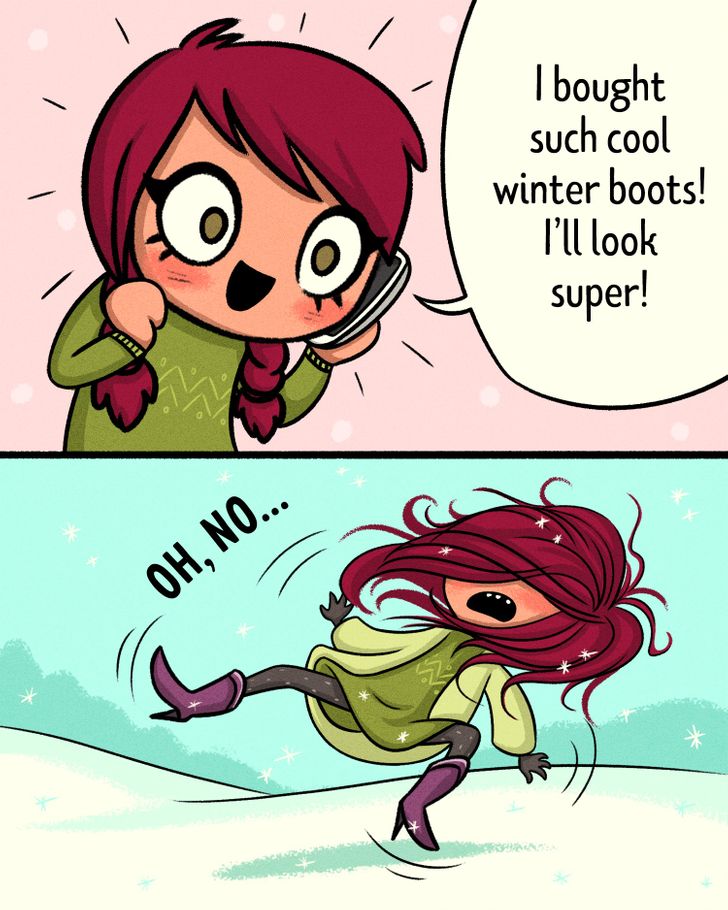 15 Live Comics About How Difficult Girls’ Life in Winter Is