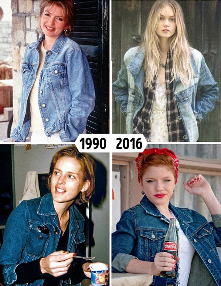 90s fashion denim on denim