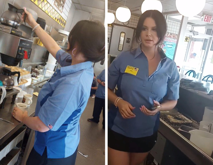 Lana Del Rey Runs Into a Fan Dressed as Her Working at Waffle House for  Halloween