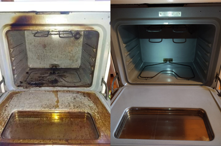 An Old Rental Oven the Previous Renters Never Cleaned, Brought Back With Baking Soda and Vinegar