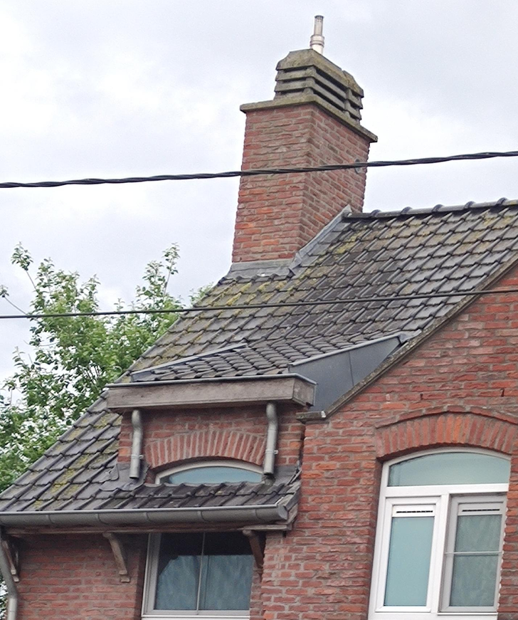 A close-up of a house's roof.