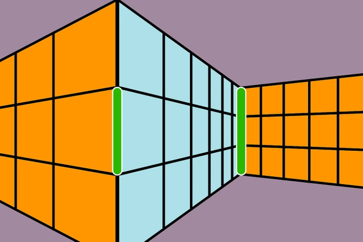 optical illusion which green line is longer